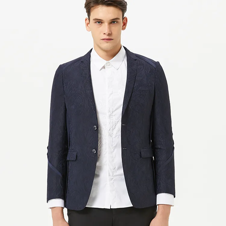 DAVID NAMAN Business Suits Men Navy Blue-5