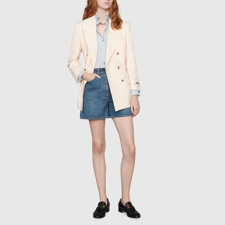GUCCI Horsebit detail Denim Shorts-5