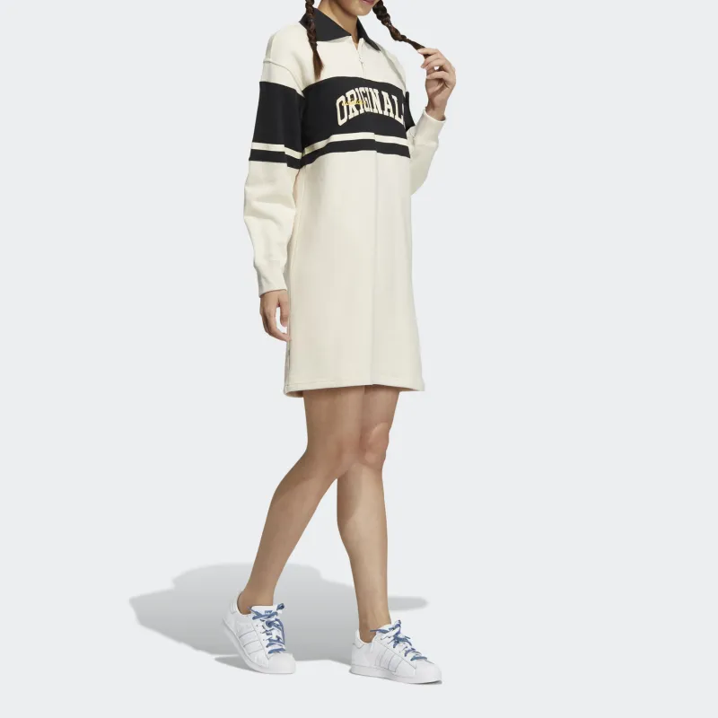 Adidas Originals Long Sleeved Dresses Women's White-3