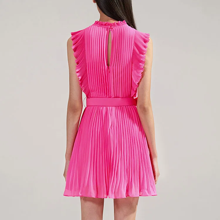Self portrait Sleeveless Dresses Women's Neon Pink-4