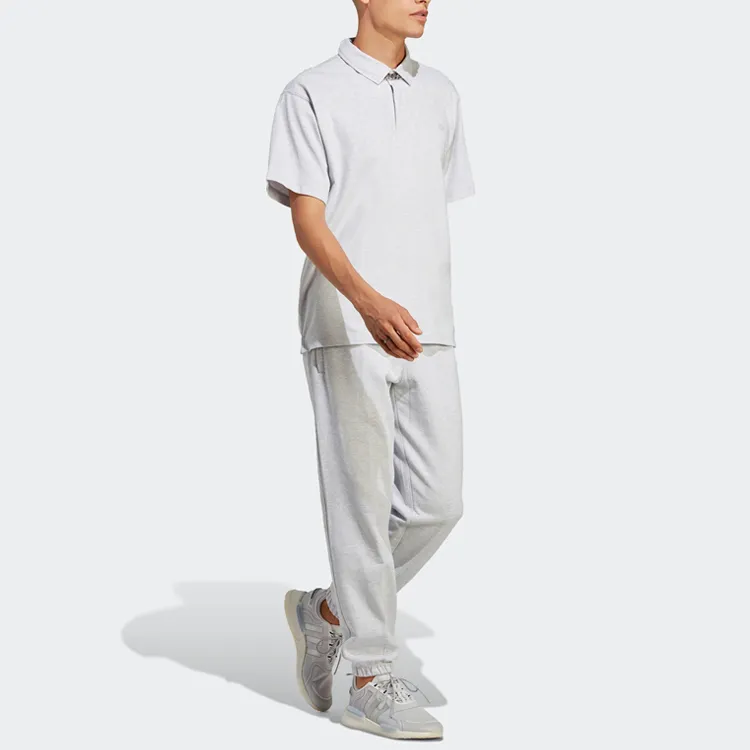 Adidas Originals Essentials Polo Shirts Men Light Heather Gray-3