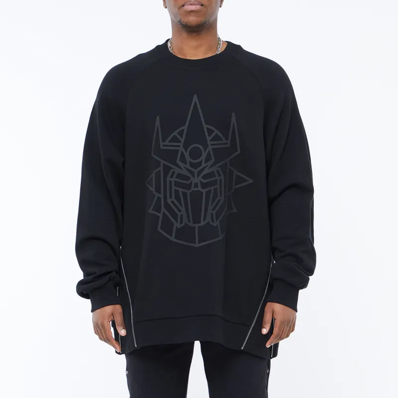FANBIOU FW21 Crew Neck Loose Fit Sweatshirt Unisex Black-2