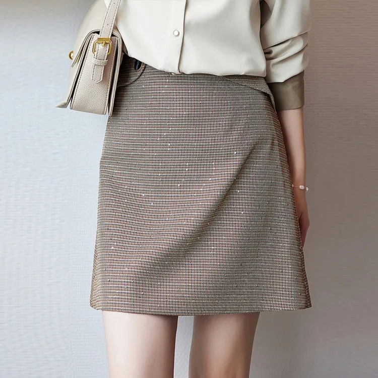 Dme Casual Short Skirts Women's Brown-2