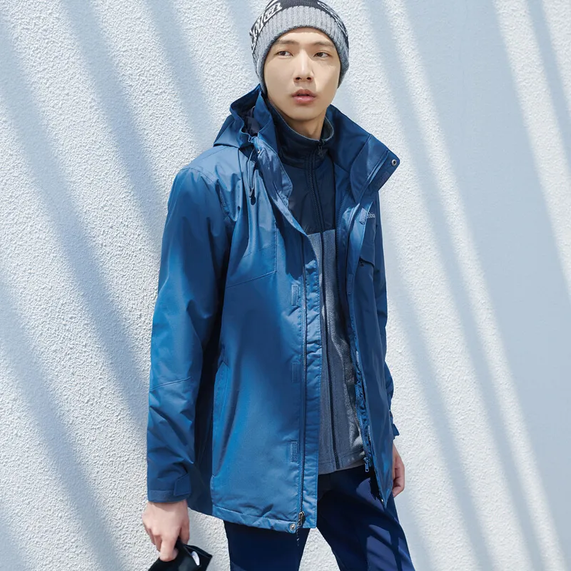 Columbia City Outdoor Collection Waterproof, Windproof, Abrasion Resistant, Thermal Windbreaker Jacket Men's Blue-3