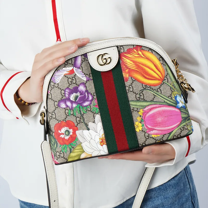 GUCCI Ophidia Canvas With Leather Dome Bag, Shoulder Bag, Crossbody Bag Women's-10