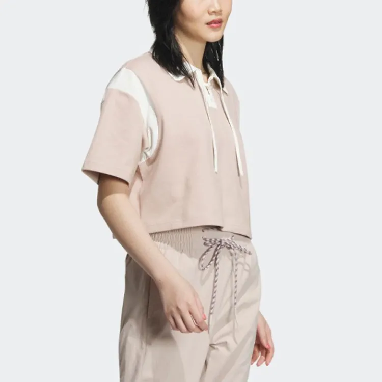 Adidas Neo Crop Tops Women's Gray Brown Tan-4