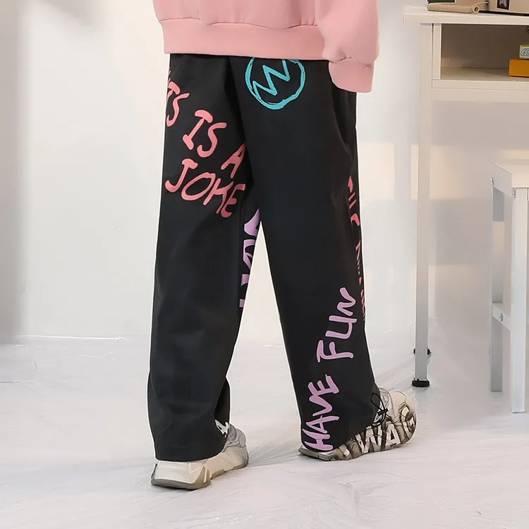 GENANX Casual Pants Unisex Black Gray Color-3