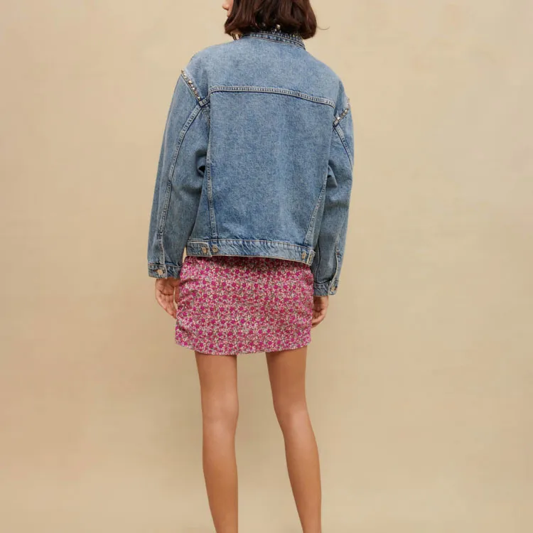 Maje Denim Jackets Women's Light Blue-3