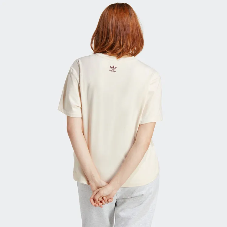 Adidas Originals Drop Shoulder Sleeve T Shirt Women's Ecru-2