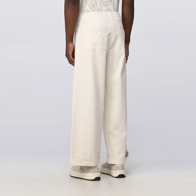 ETRO Wide Leg Turn Up Hem Trousers-3