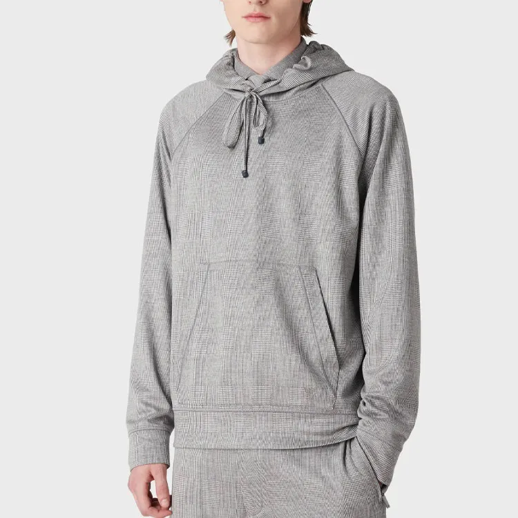 EMPORIO ARMANI Checked Long-sleeved Hoodie-2