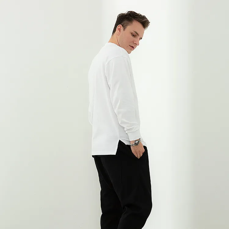 RICKYOUNG Straight Long-Sleeved T-Shirt Unisex White-2