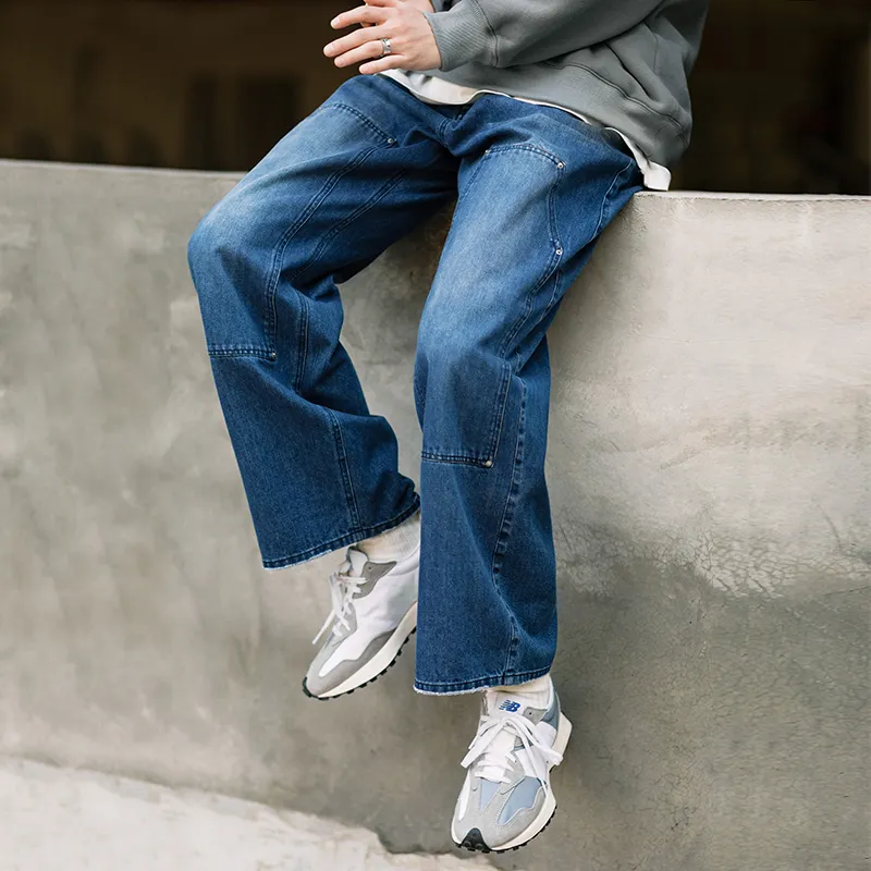 PSO Brand Straight Moderate Jeans Men's Blue-5