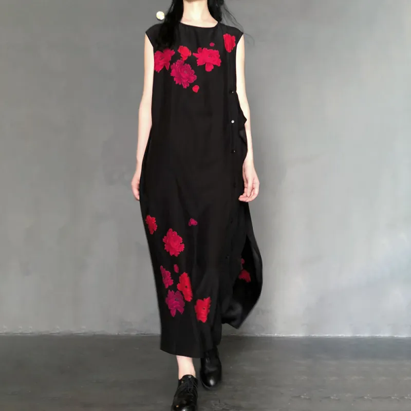Yohji Yamamoto Sleeveless Dresses Women's Black-3
