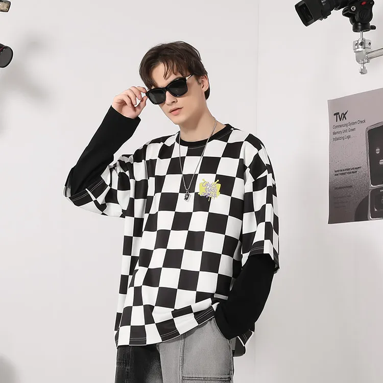TVX Sweatshirts Unisex Black White Plaid-3