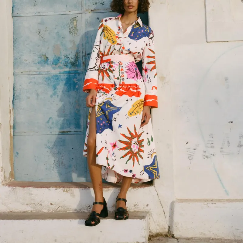 ZARA Long-Sleeved Dresses Women's Multicolor-2