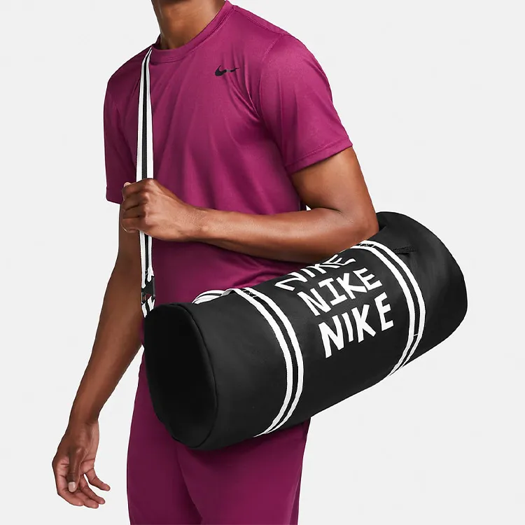 Nike Heritage Polyester Portable One Shoulder Crossbody Gym Bags Large Size Men's Black-5