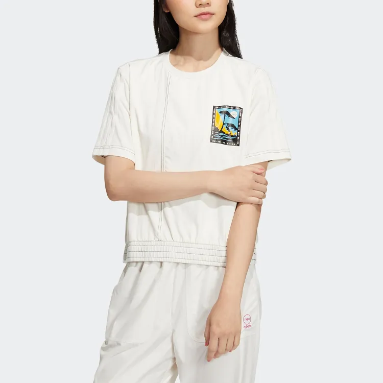 Adidas Neo T Shirts Women's Pink White-1