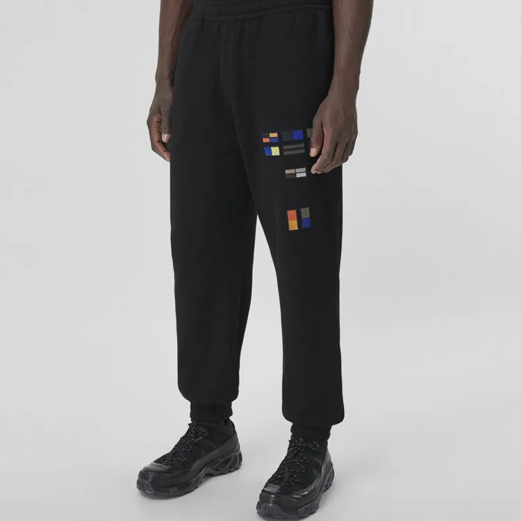 Burberry Badge Appliqué Cotton Jogging Pants-3
