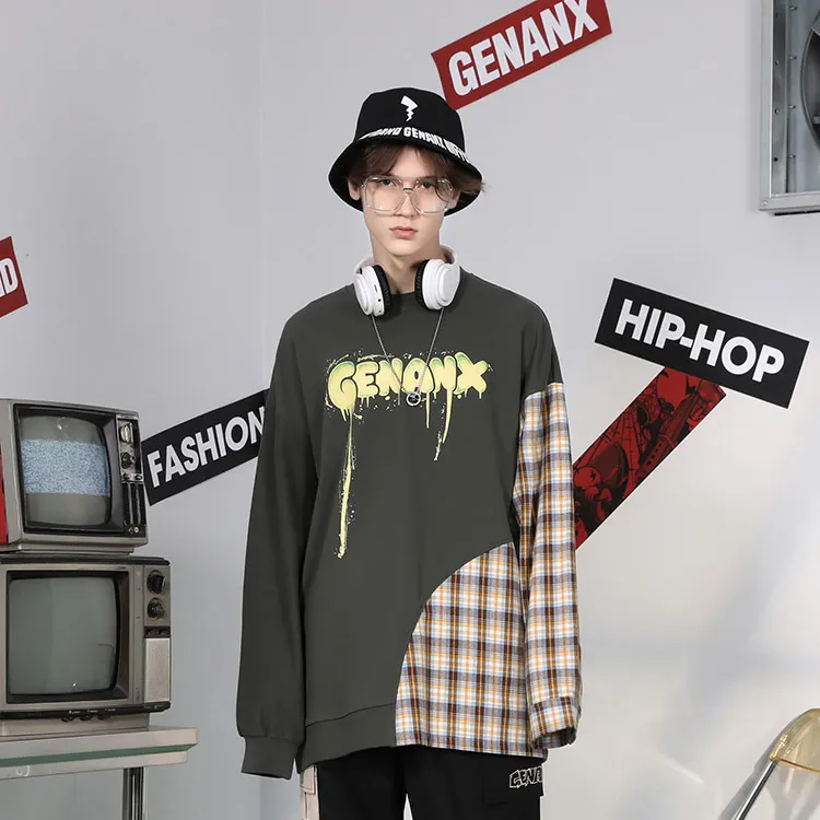 GENANX Crew Neck Loose Fit Regular Sweatshirt Unisex Gray-3