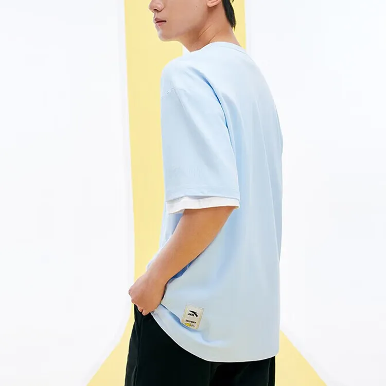 Anta x SMILEYWORLD T Shirt Unisex Cloud Fabric Blue-2