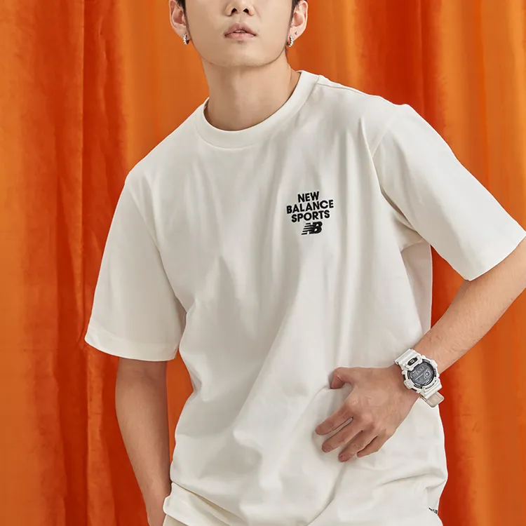 New Balance Drop Shoulder Sleeve T Shirt Unisex White-2