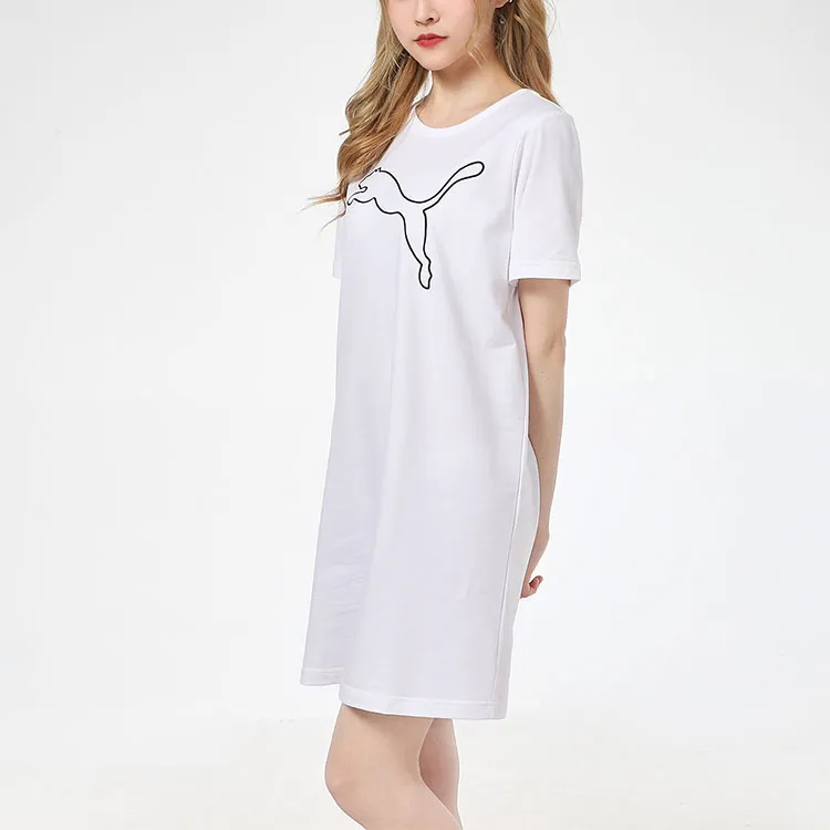 PUMA Short Sleeved Dresses Women's White-3