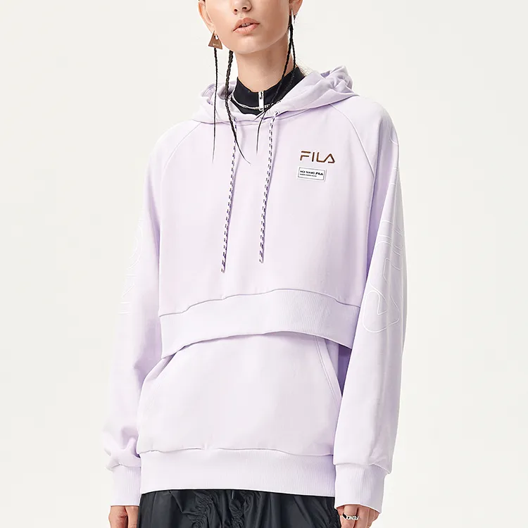 FILA FUSION Sweatshirts Women's Light White Purple-3