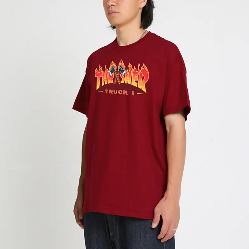 Thrasher T Shirts Unisex Umber Red-3