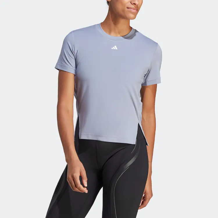Adidas T Shirt Women's Silver Gray Violet-1