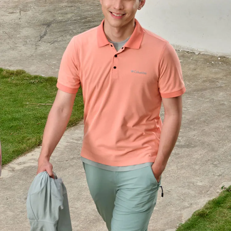 Columbia Polo Shirt Men's Flesh Pink-2