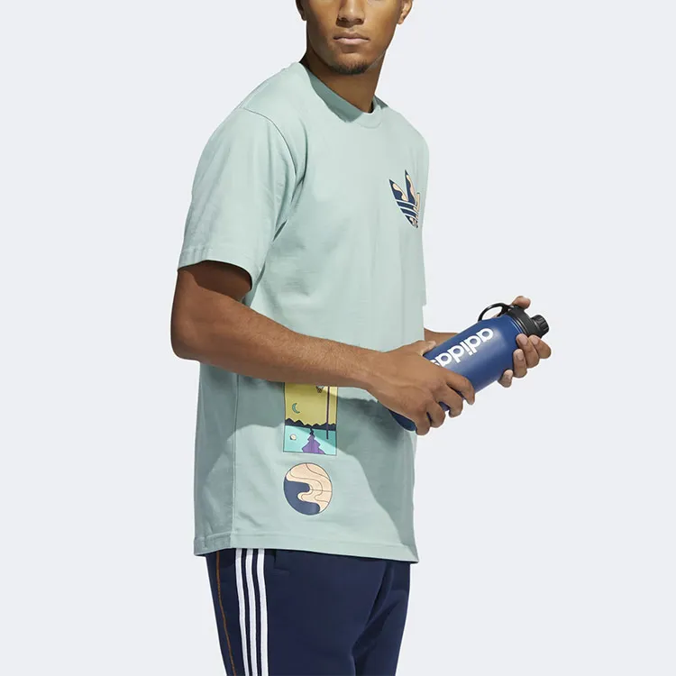 Adidas Originals T Shirt Men's Gray Green-4