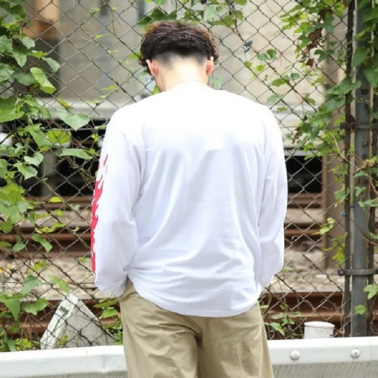 Thrasher Heavyweight Long-Sleeved T-Shirt Japan Version Unisex White-1