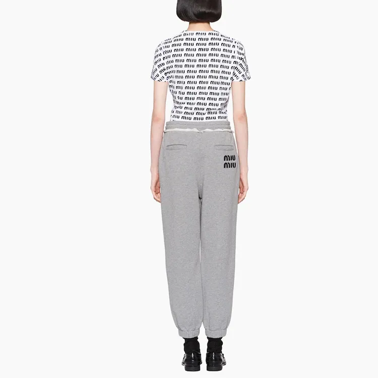 MIU MIU FW22 Casual Pants Women's Gray-2
