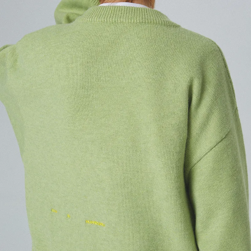 ROARINGWILD Ponpom Sweater Unisex Grass Green-2