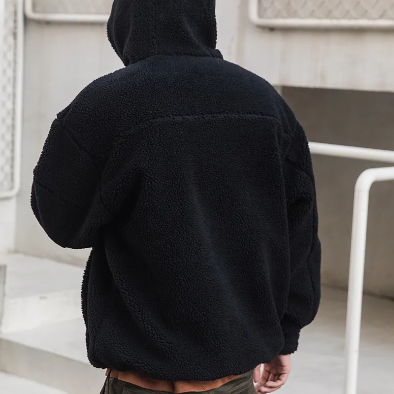 P.M.W Hooded Loose Fit Sweatshirt Men's Black-2