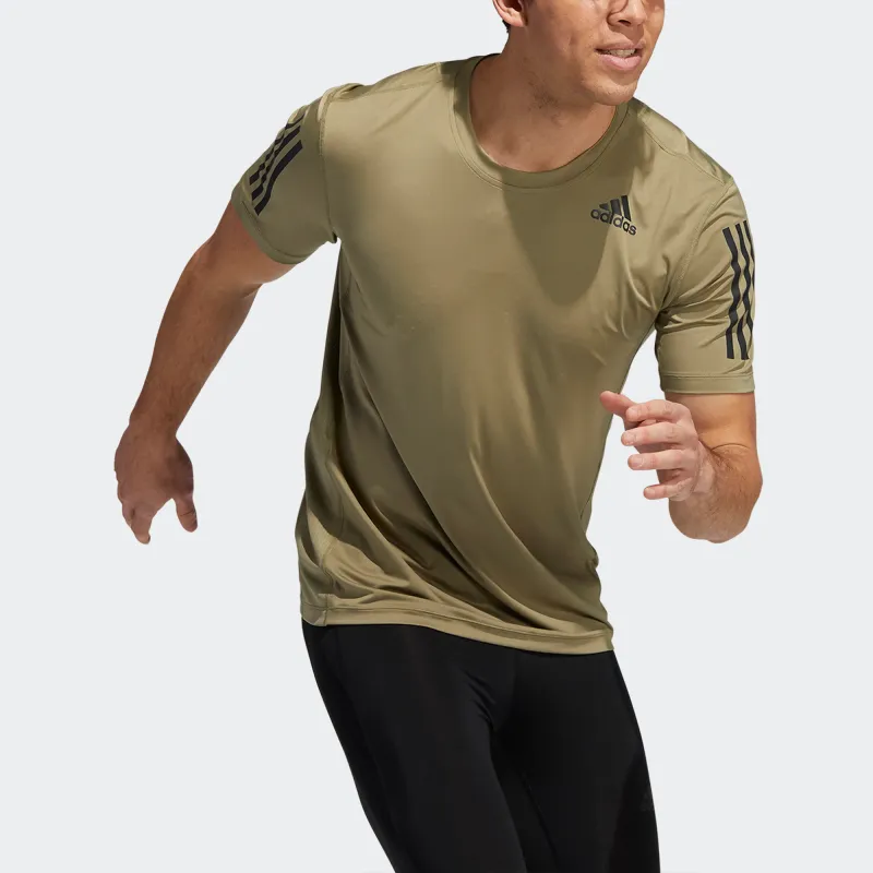 Adidas Set in Sleeve T Shirt Men's Army Green-3