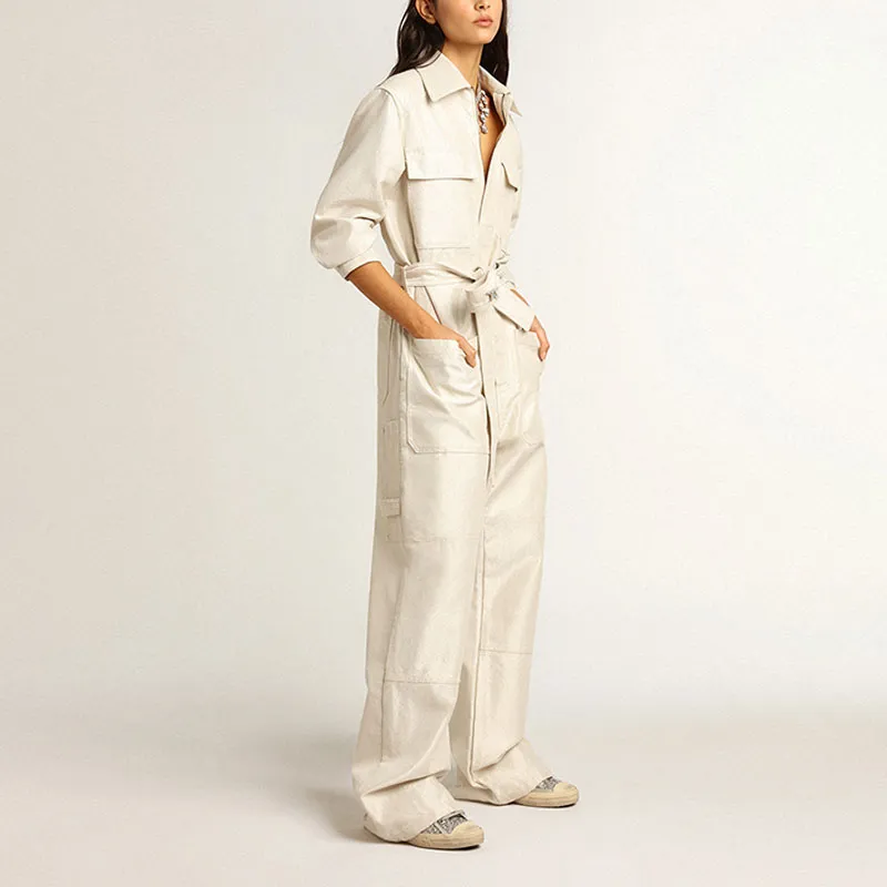 Golden Goose SS23 Jumpsuit Women's Gold White-2