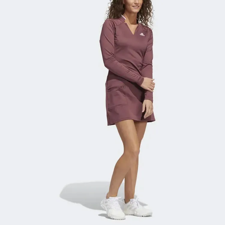 Adidas Long-Sleeved Dresses Women's Red-3