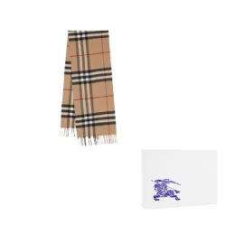 Burberry The Classic Check Cashmere Scarf Brown Female-5