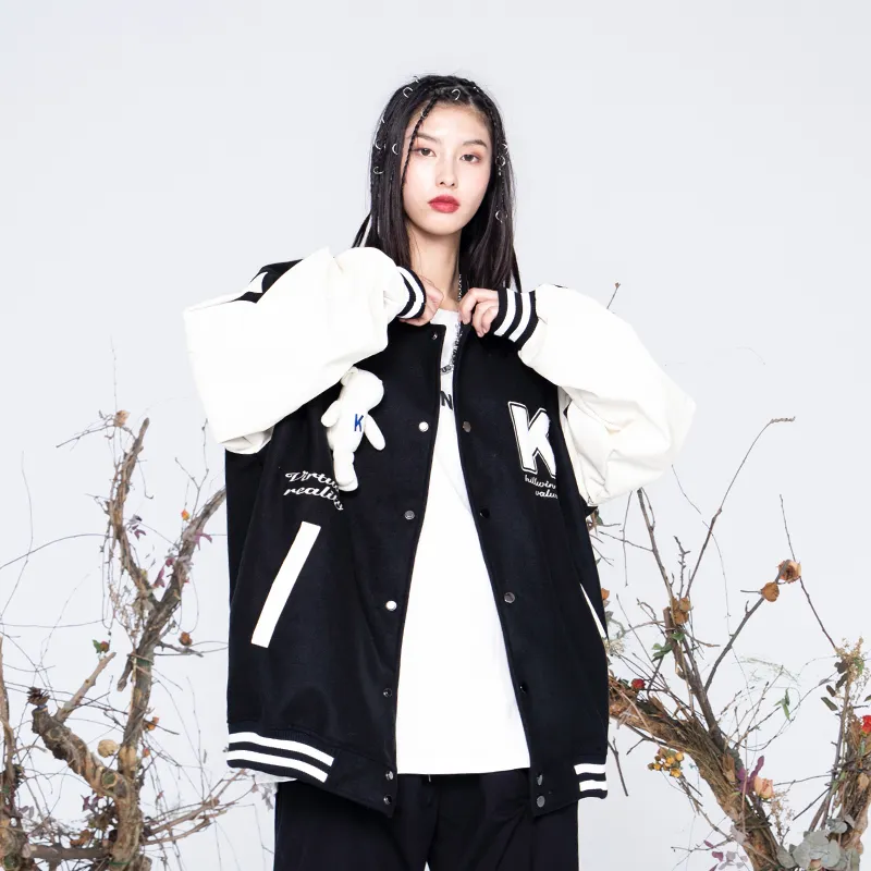 KILLWINNER Cartoon Baseball Collar Loose Fit Thickened Puffer Jacket Unisex-4