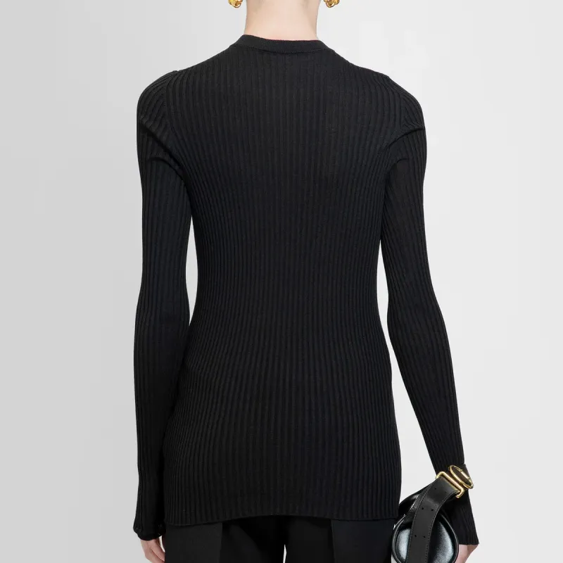 JIL SANDER Round Neck Ribbed Cardigan-2