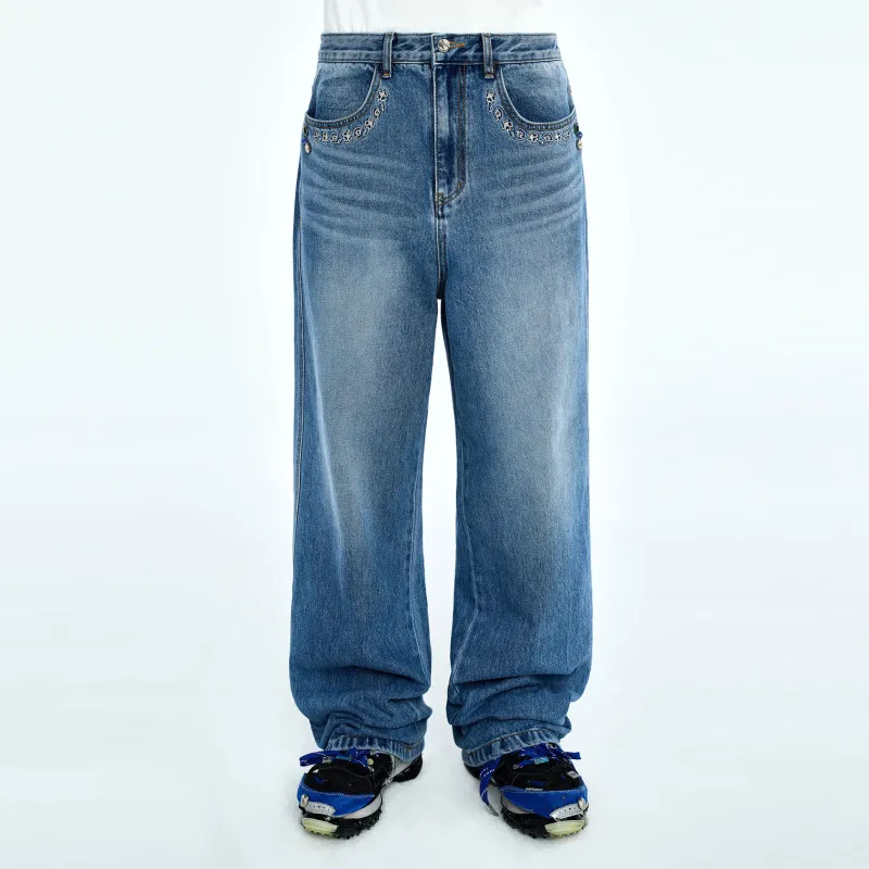 ADER ERROR ADER ERROR Through Editism Series Jeans Women's Denim Blue-4
