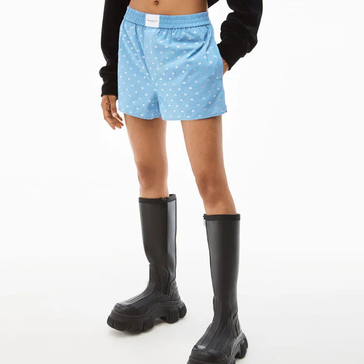 Alexander Wang Logo Jacquard Pinstriped Short Shorts-3