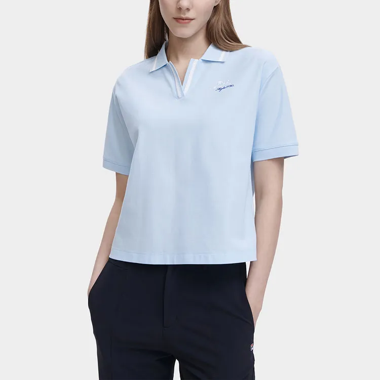FILA Polo Shirts Women's Dusty Aqua Blue-2