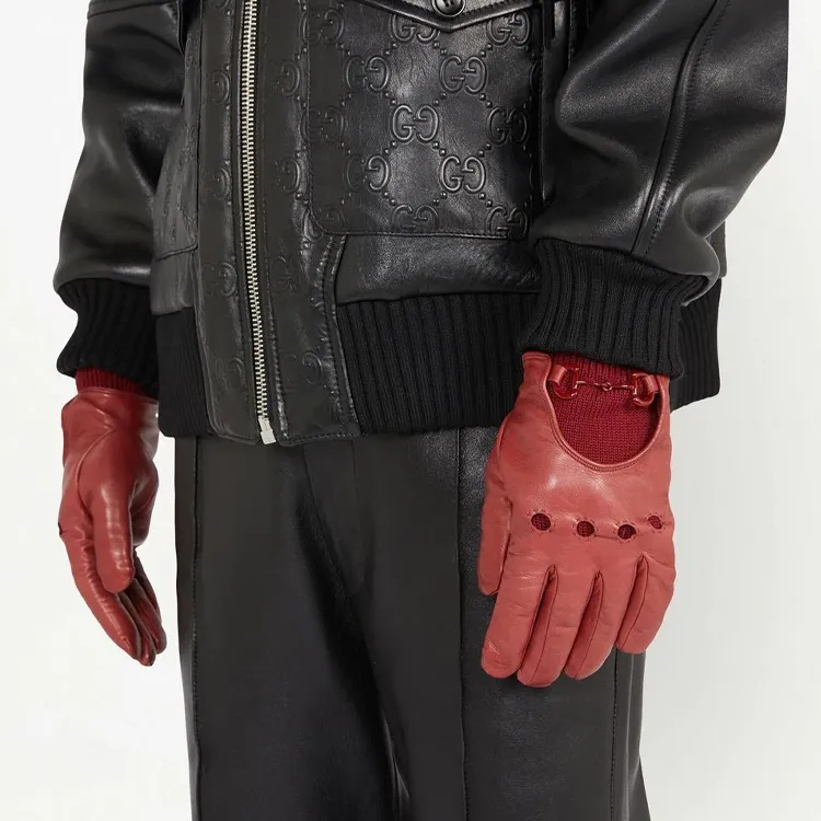 GUCCI Gloves Men Red-2