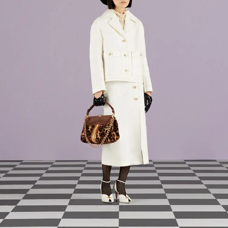 GUCCI Buttoned Pencil Skirt-3
