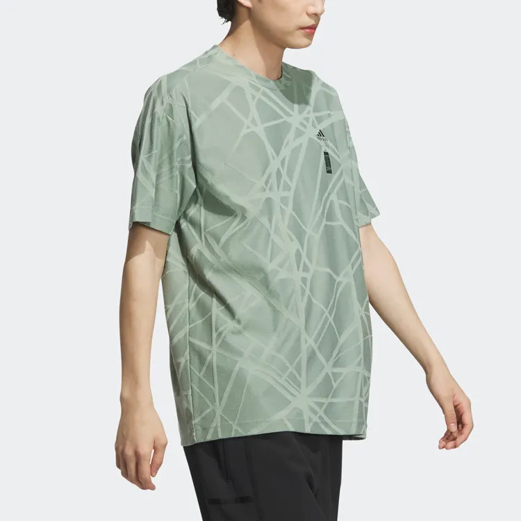 Adidas Wuji Series Drop Shoulder Sleeve T Shirt Men's Dusty Green-3