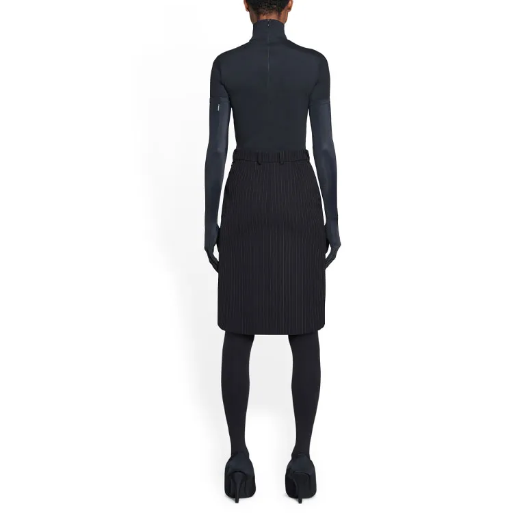 Balenciaga SS23 Casual Long Skirt Regular Fit Women's Black-3