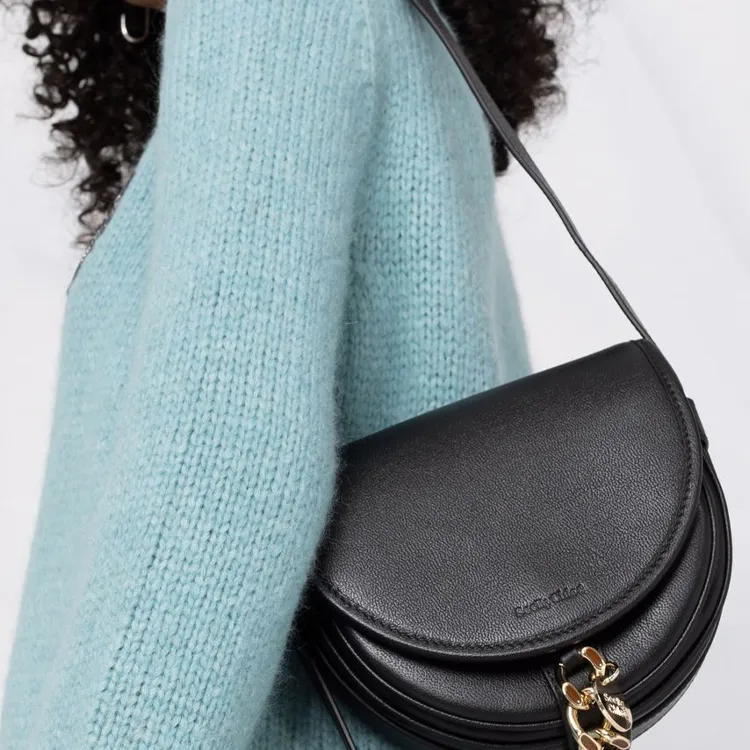 See By Chloe Cow Leather Crossbody Handbag Regular Women's Black-5